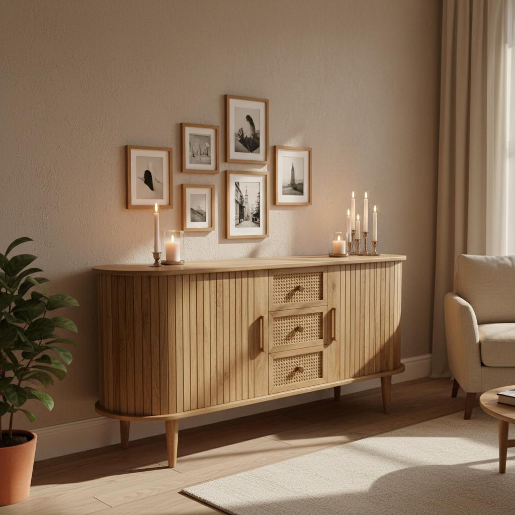 Dressoir kast Ubud rotan met lades en deuren Bali stijl | 160x42x70cm - Industrieelinhuis.nl