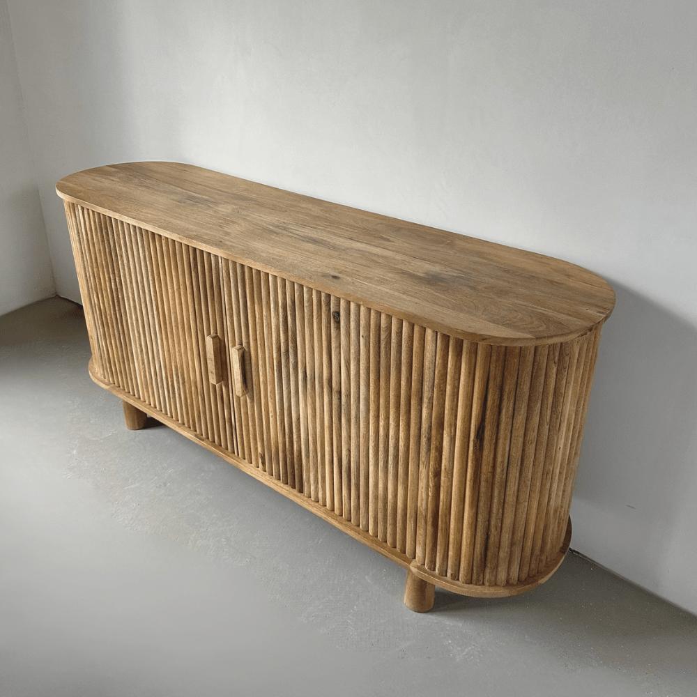 Dressoir kast Ubud met deuren Bali stijl | 160x45x75cm - Industrieelinhuis.nl