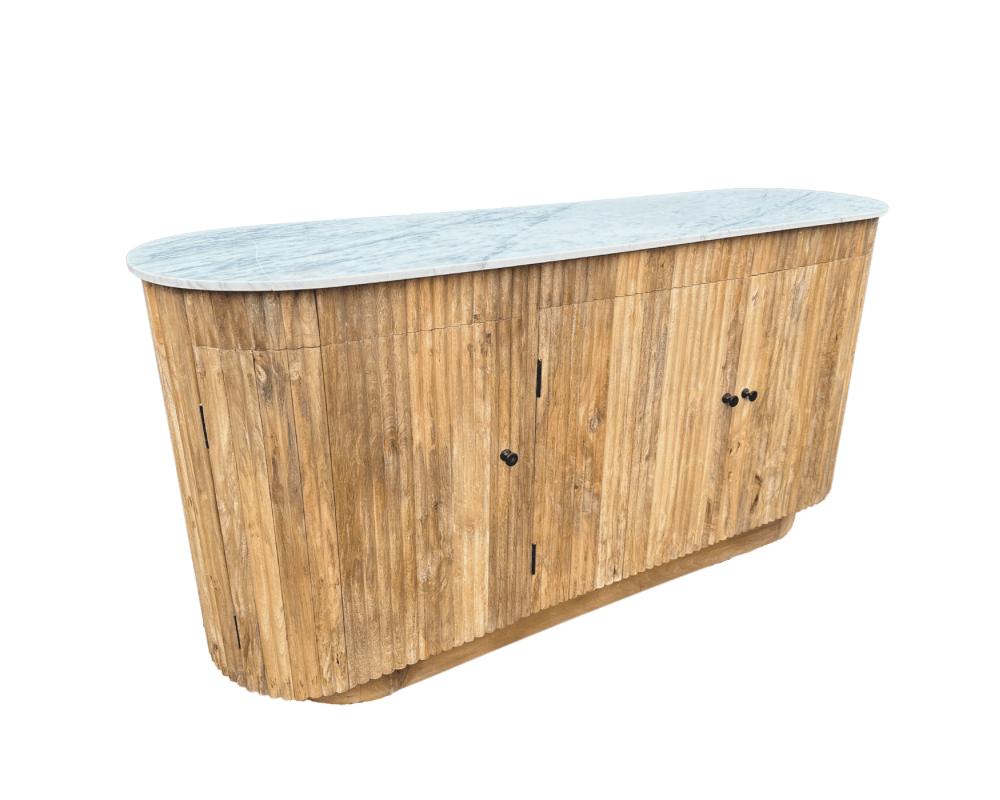 Dressoir kast Ubud Marmer met deuren Bali stijl | 175x45x90cm - Industrieelinhuis.nl