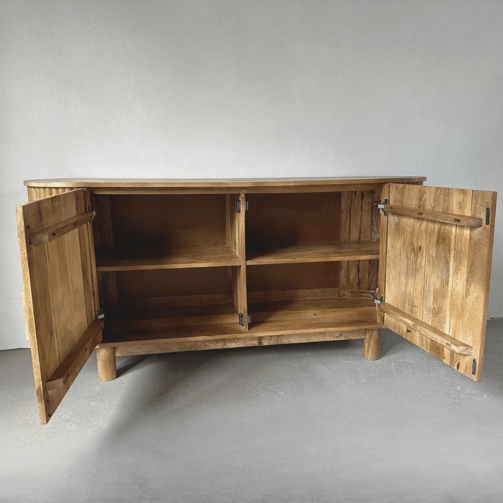 Dressoir kast Ubud met deuren Bali stijl | 160x45x75cm - Industrieelinhuis.nl