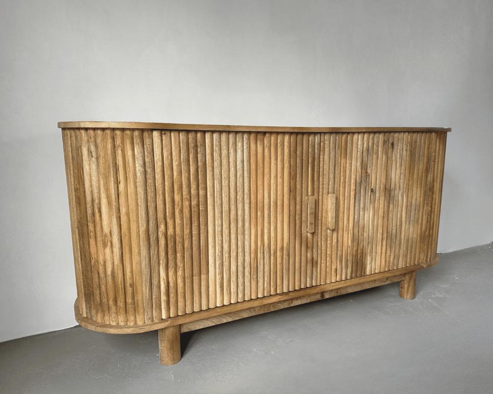 Dressoir kast Ubud met deuren Bali stijl | 160x45x75cm - Industrieelinhuis.nl