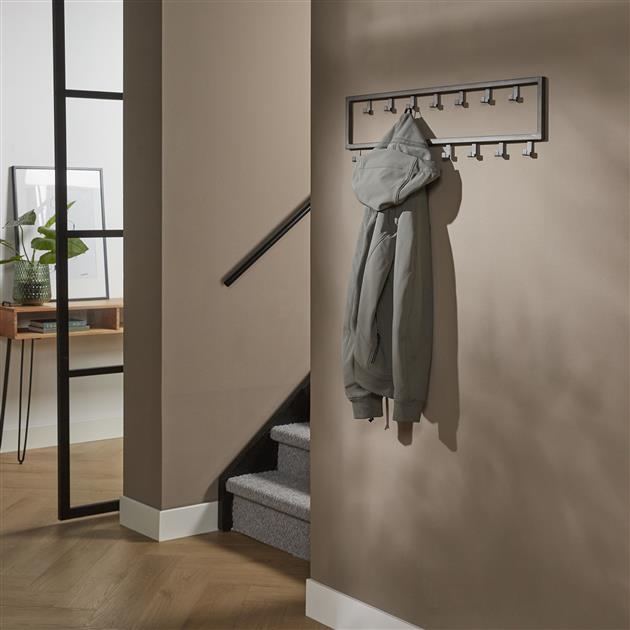 Wandkapstok Industrieel Max Zilver 15 haken