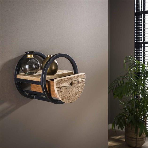 Wandplank Rond met 1 lade Ø30 cm