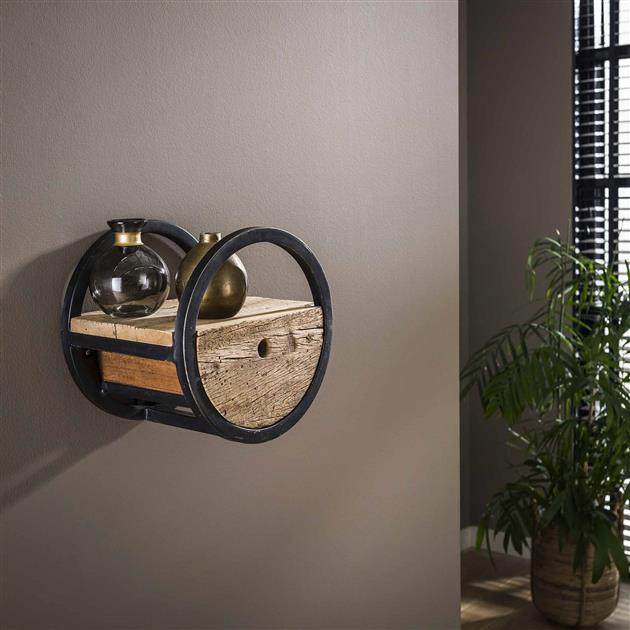 Wandplank Rond met 1 lade Ø30 cm