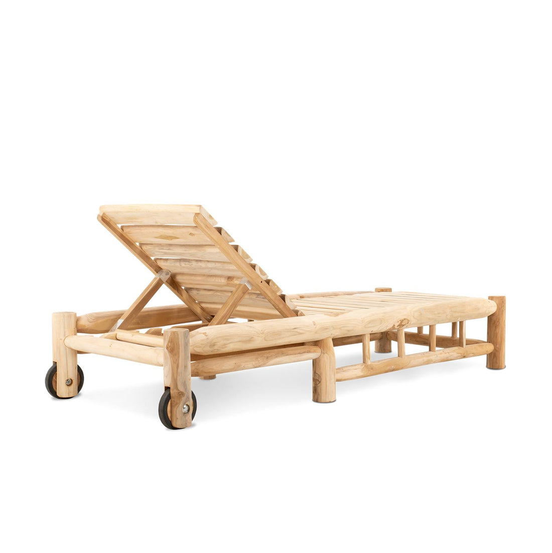 Ligstoel met Wielen Barney Teak - Industrieelinhuis.nl