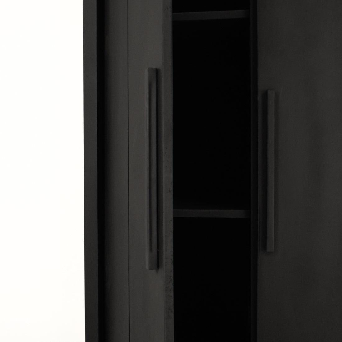 Jayden Black Garderobe Kast | Mangohout Staal | 85x60x180cm - Industrieelinhuis.nl