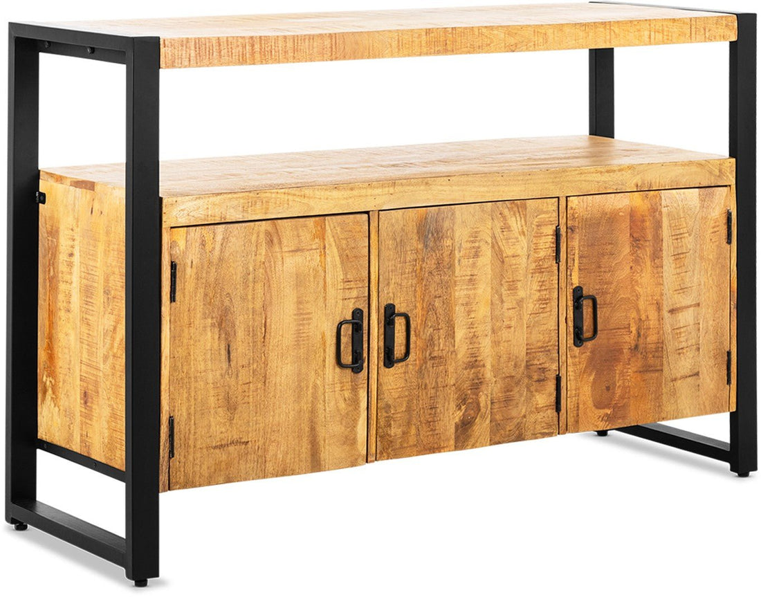 Mangohout Dressoir Bink | Mangohout en Staal | 135x45x90cm - Industrieelinhuis.nl