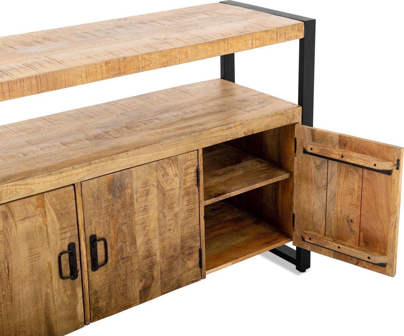 Mangohout Dressoir Bink | Mangohout en Staal | 135x45x90cm - Industrieelinhuis.nl