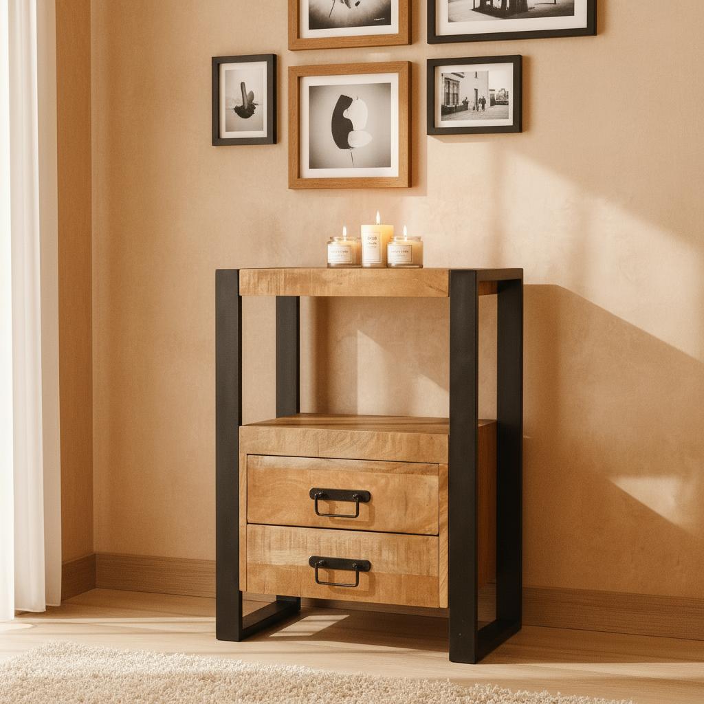 Mango Houten Nachtkastje Britt | 50x40x70cm Tijdloos & Handgemaakt Design