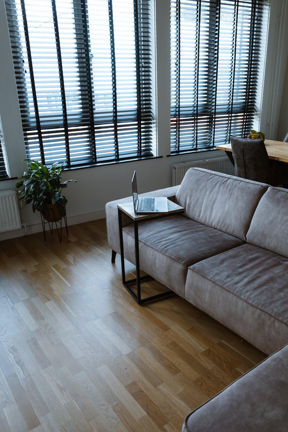 Bijzettafel bank | Set van 2 | Mangohout en Staal | 38x31x68cm - Industrieelinhuis.nl