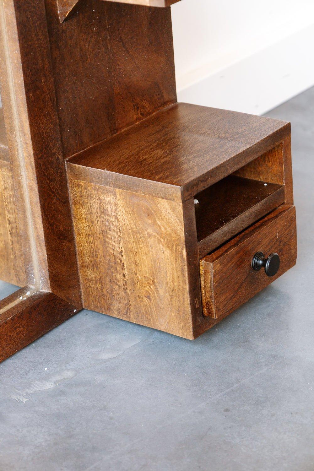 Industriële spiegel | Mangohout donker | 108x60cm - Industrieelinhuis.nl