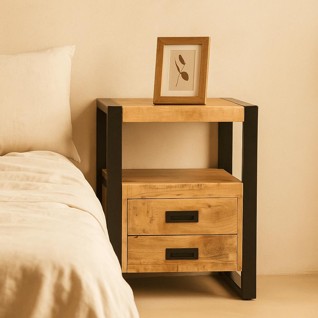 Nachtkastje Britt – de stijlvolle sfeermaker voor in jouw interieur - Industrieelinhuis.nl