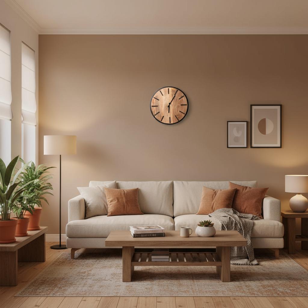 Klok Wandklok industrieel | Mangohout Staal | ø 50cm / ø 41cm - Industrieelinhuis.nl