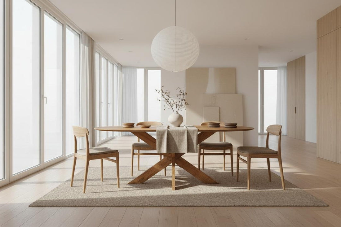 Eettafel Deens Ovaal Runa met Houten Onderstel 160 - Industrieelinhuis.nl