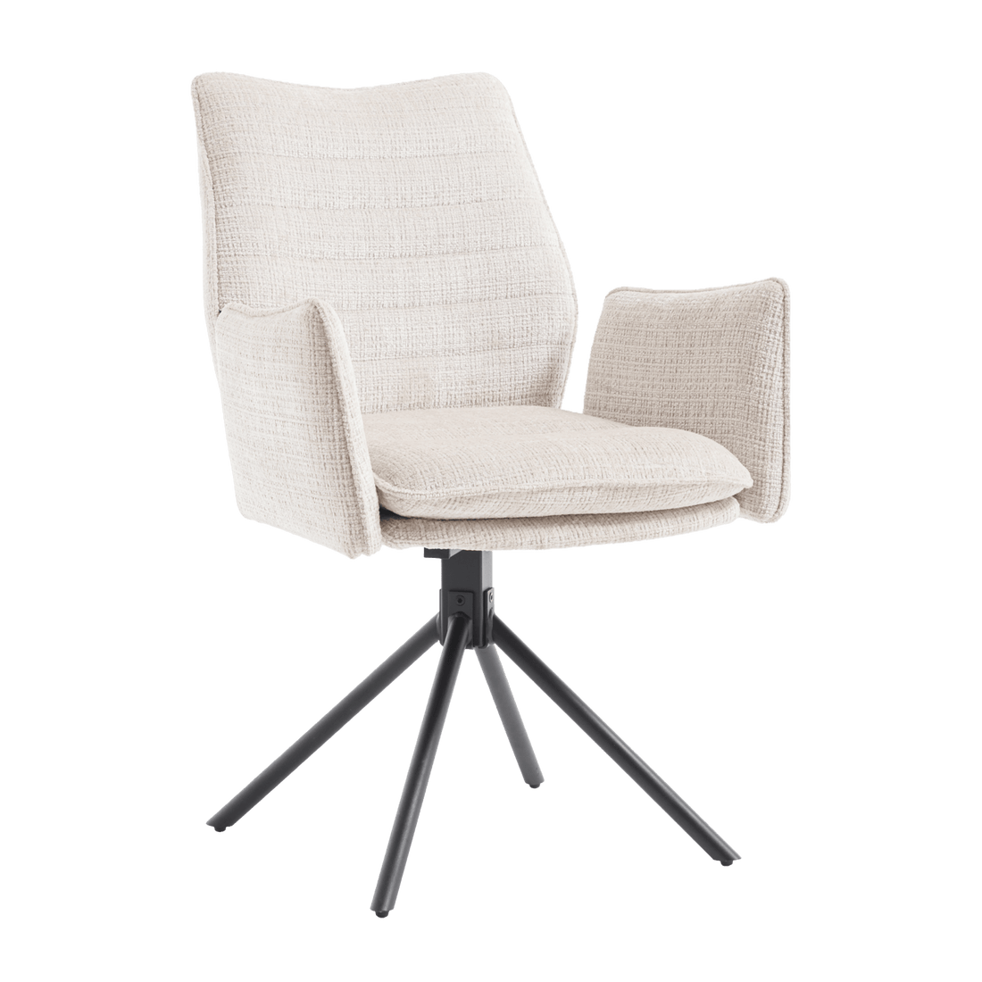 Eetkamerstoel Tim Cremona 02 Lichtbeige - Industrieelinhuis.nl