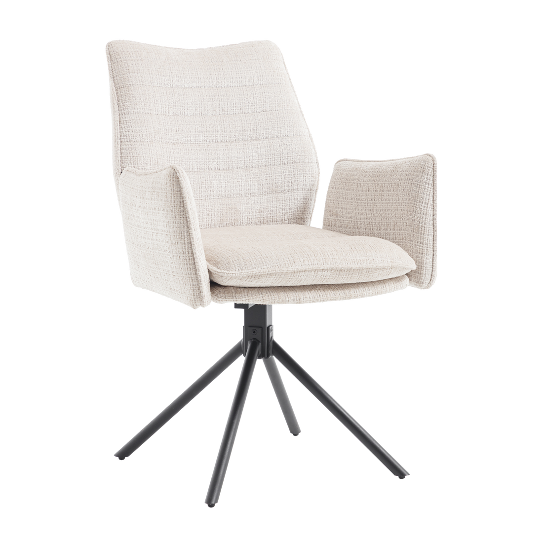 Eetkamerstoel Tim Cremona 02 Lichtbeige - Industrieelinhuis.nl