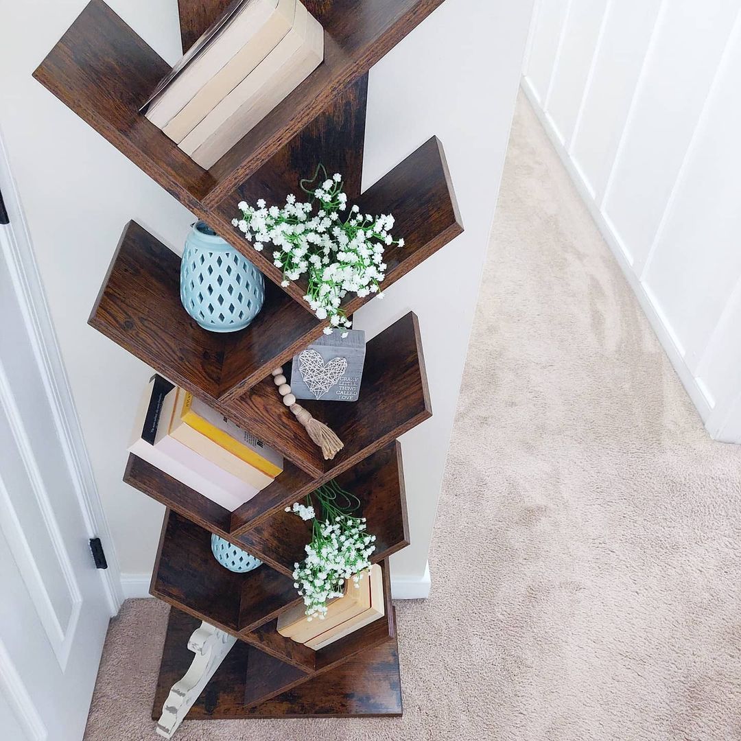 Staande boekenkast Industrieel Design | Houtlook | 50x25x141,5cm - Industrieelinhuis.nl