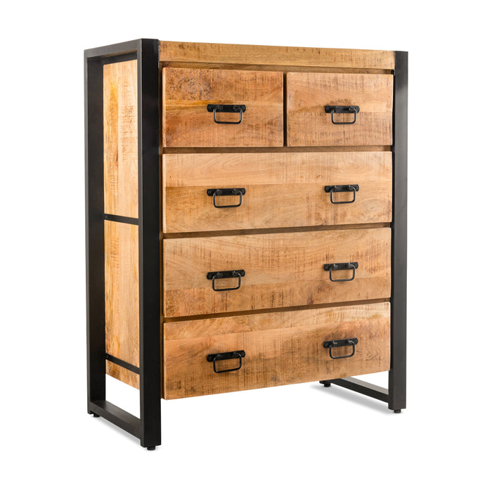 Mangohout Dressoirs Industrieel Design | Mangohout en Staal | 105x85x40cm - Industrieelinhuis.nl