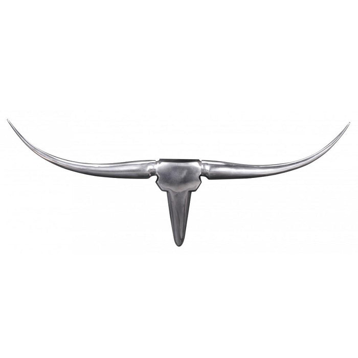 Stierenhoorns troffee wand muur | Zilver Aluminium | 75cm - Industrieelinhuis.nl