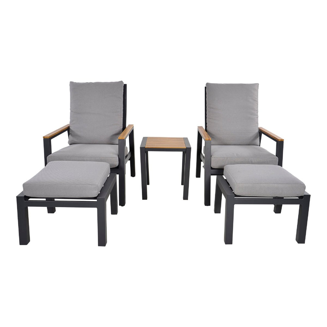 Duoset  tuinstoelen met hocker Koda - Industrieelinhuis.nl