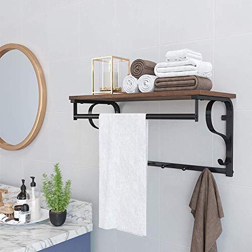 Wandkapstok Industrieel Design | Houtlook en Staal | 60x30x31,7cm