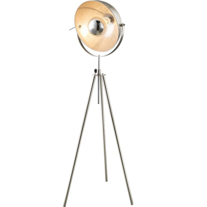 Vloerlamp / Driepoot - Studiolamp Industrieel Design | Nikkel Mat met Zilvermetallic | 179cm - Industrieelinhuis.nl