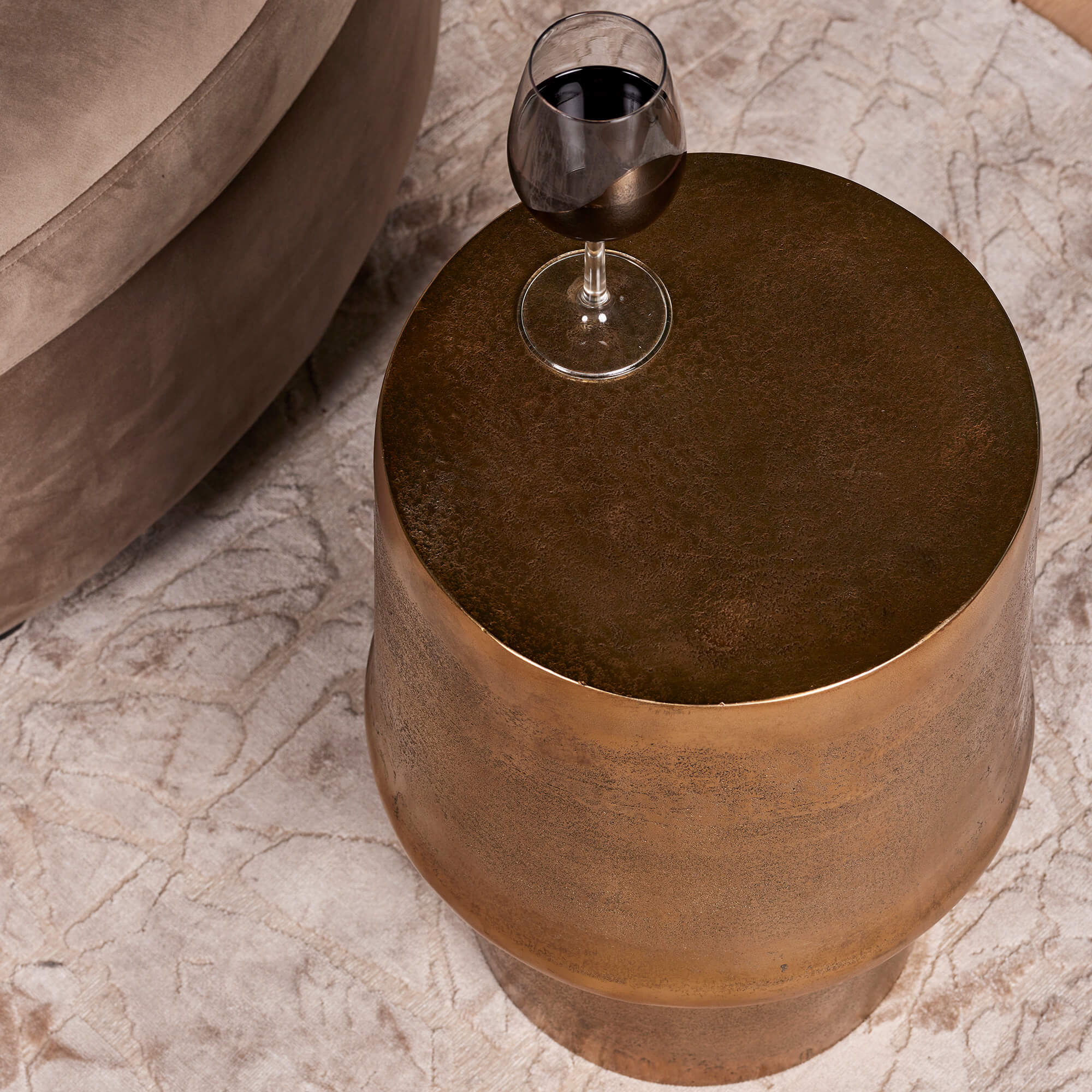Bijzettafel rond goud Glamor | aluminium | 48 cm