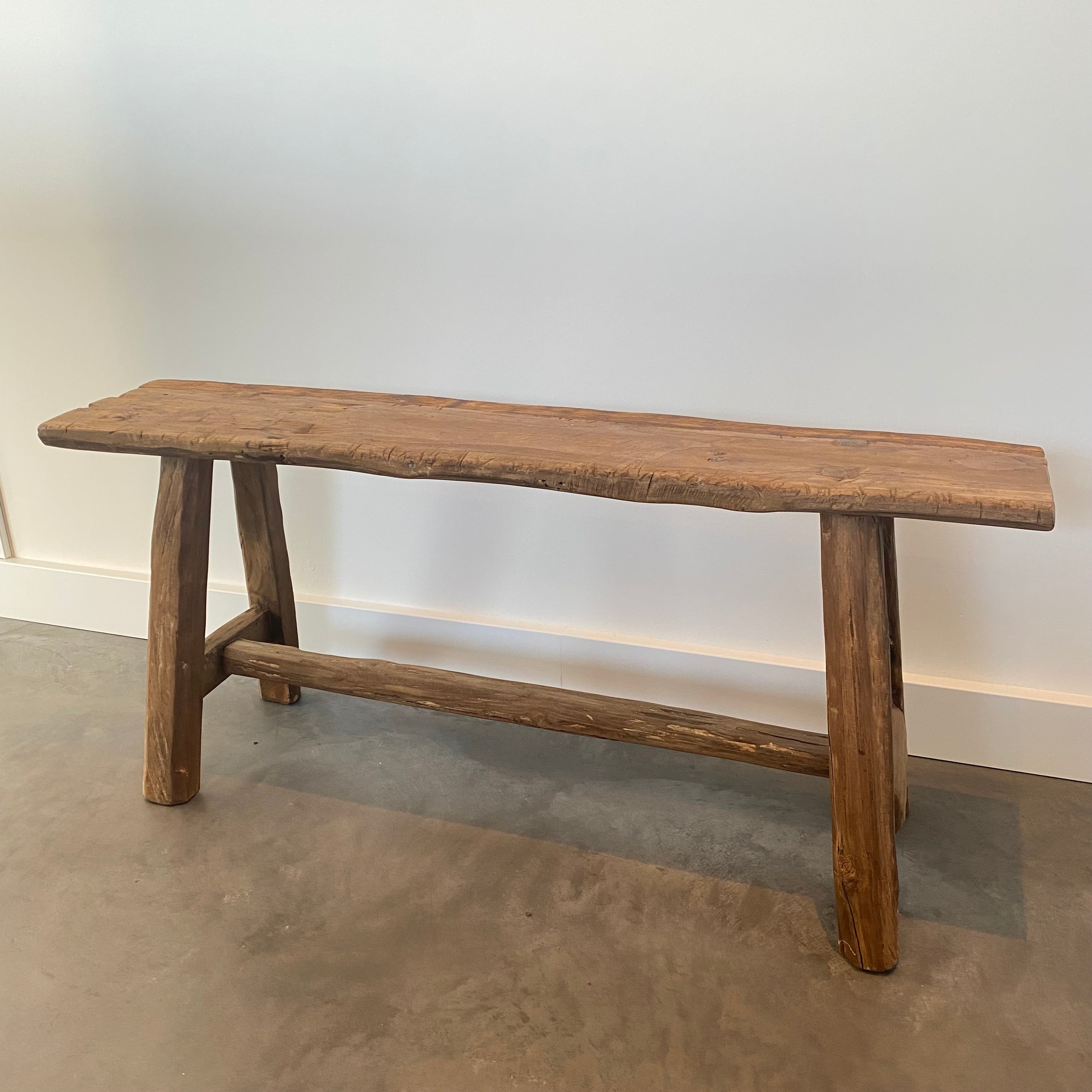 Teakhout bankje gerecycled hout decoratief industrieel | Teakhout | 90 -160 - Industrieelinhuis.nl