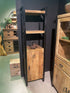 Smalle staande Boekenkast met deur Industrieel Design | Mangohout en Staal | 55x40x200cm - Industrieelinhuis.nl