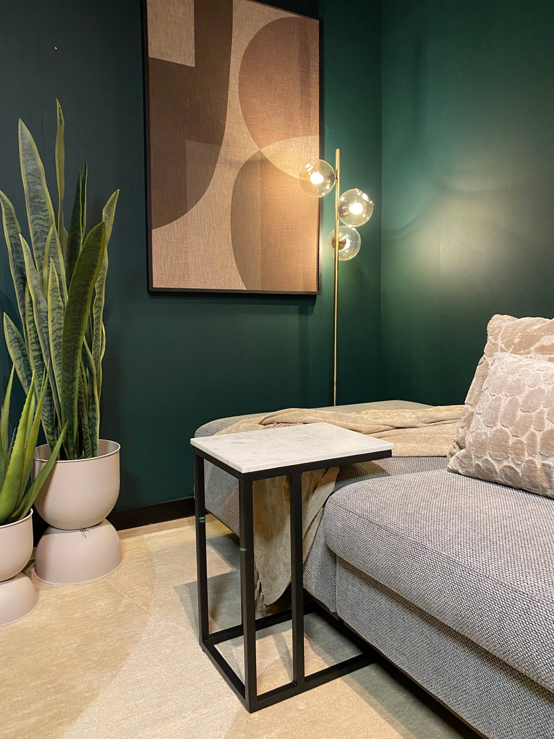 Laptoptafel Slider Nova | Wit Marmer | laptoptafel bank