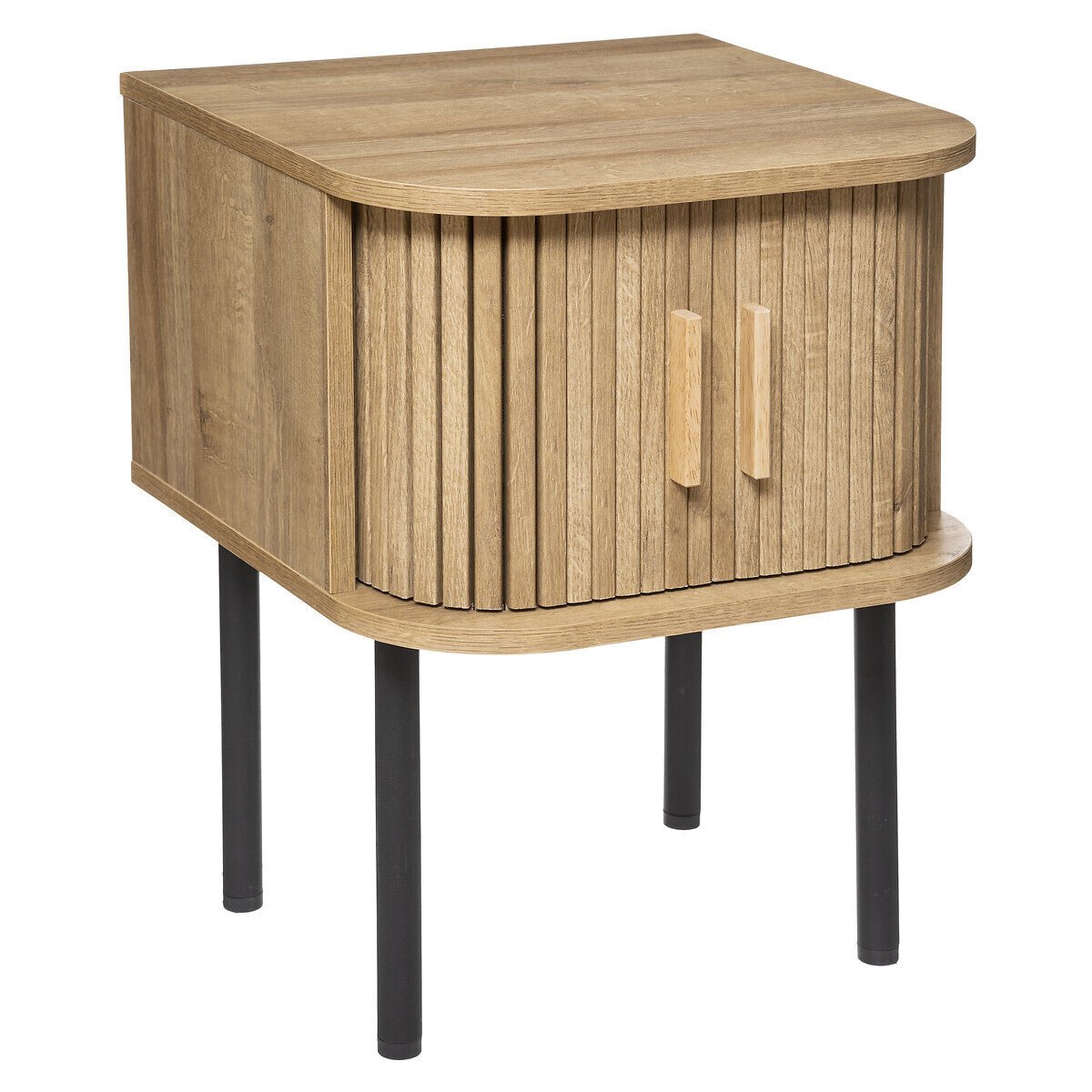 Nachtkastje "Bali" Halfronde vorm met hout en deurtjes