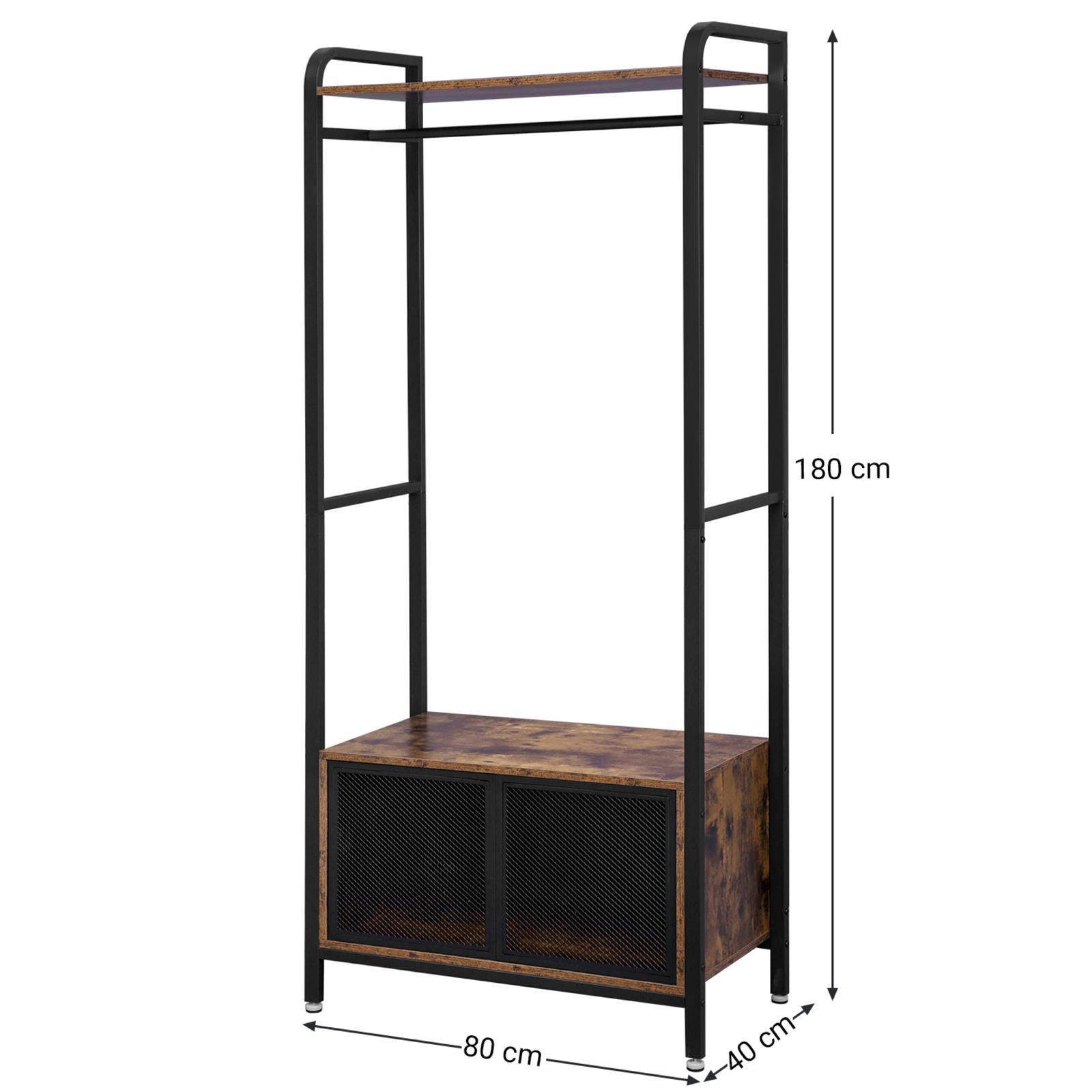 Garderoberek / Kledingrek Industrieel Design | Houtlook en Staal | 80x40x180cm - Industrieelinhuis.nl