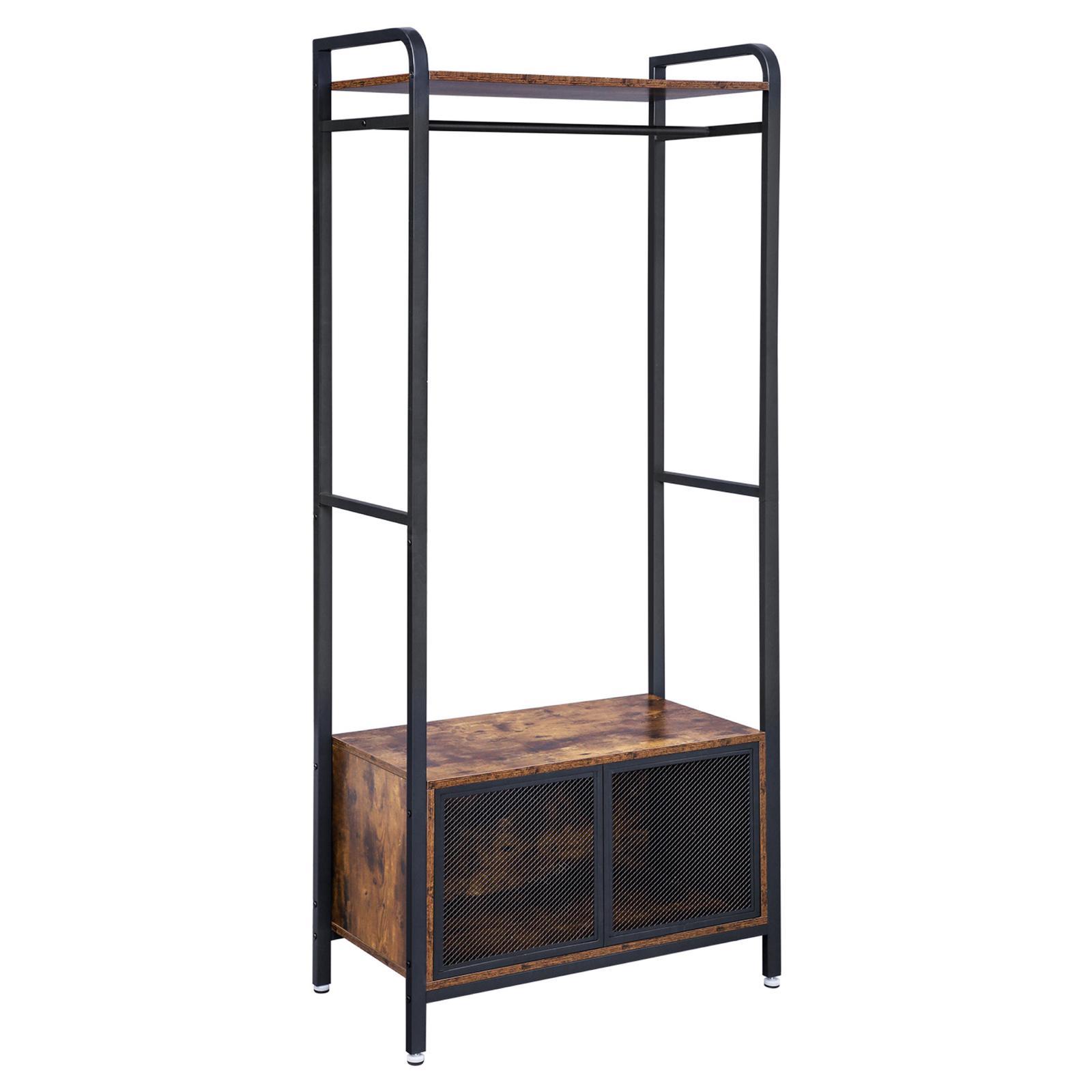 Garderoberek / Kledingrek Industrieel Design | Houtlook en Staal | 80x40x180cm - Industrieelinhuis.nl