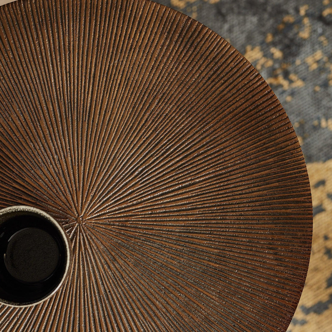 Ronde salontafel in goud en zwart | Kate | 40 cm