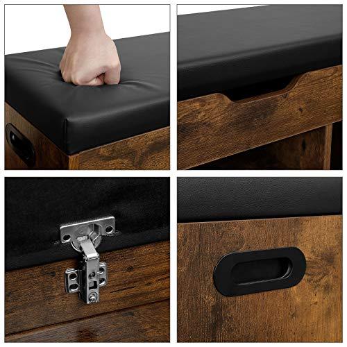 Schoenenbank industrieel | Houtlook en Staal | 80x30x44cm