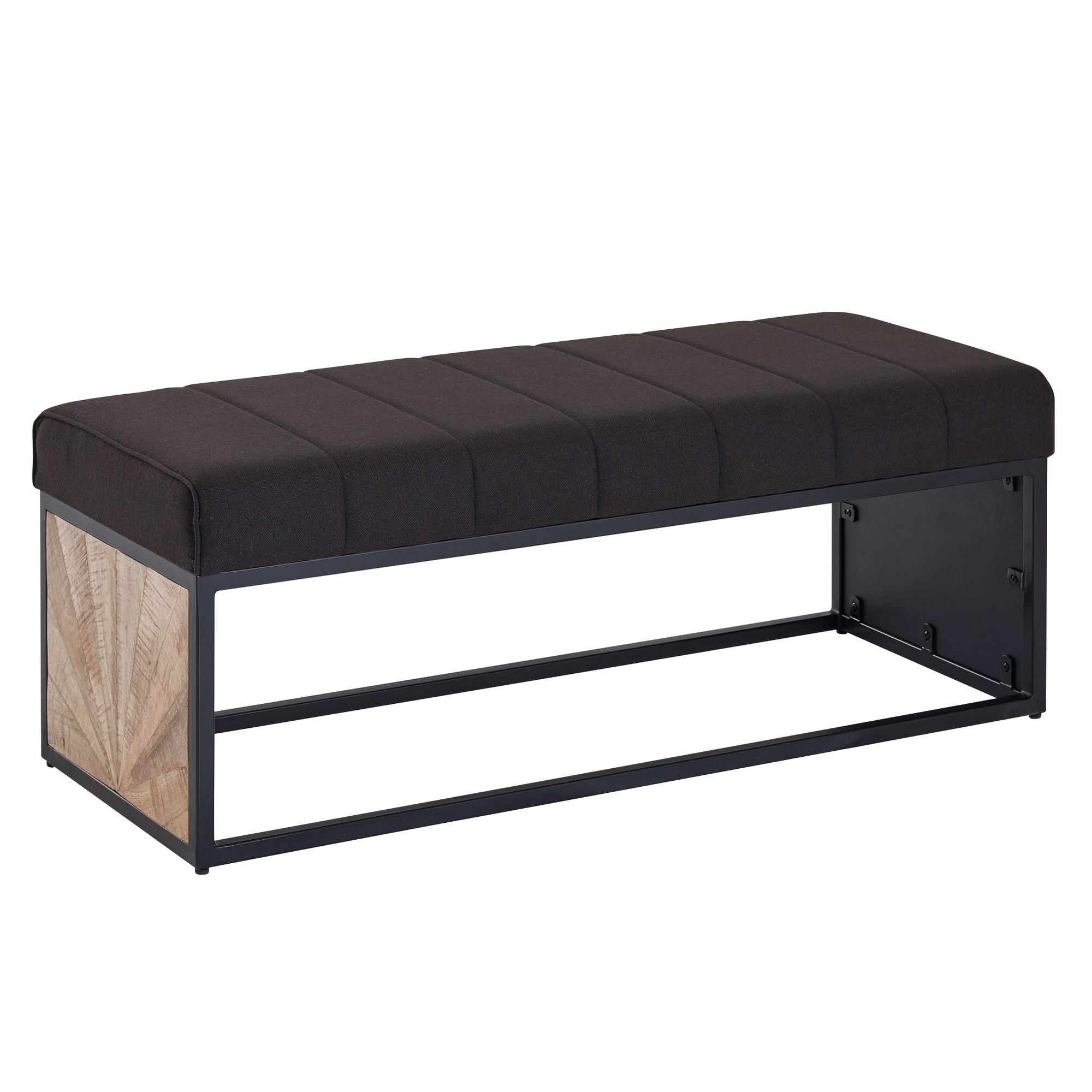 Schoenenbank zwart met kussen | 105 cm x 40 cm x 40 cm |