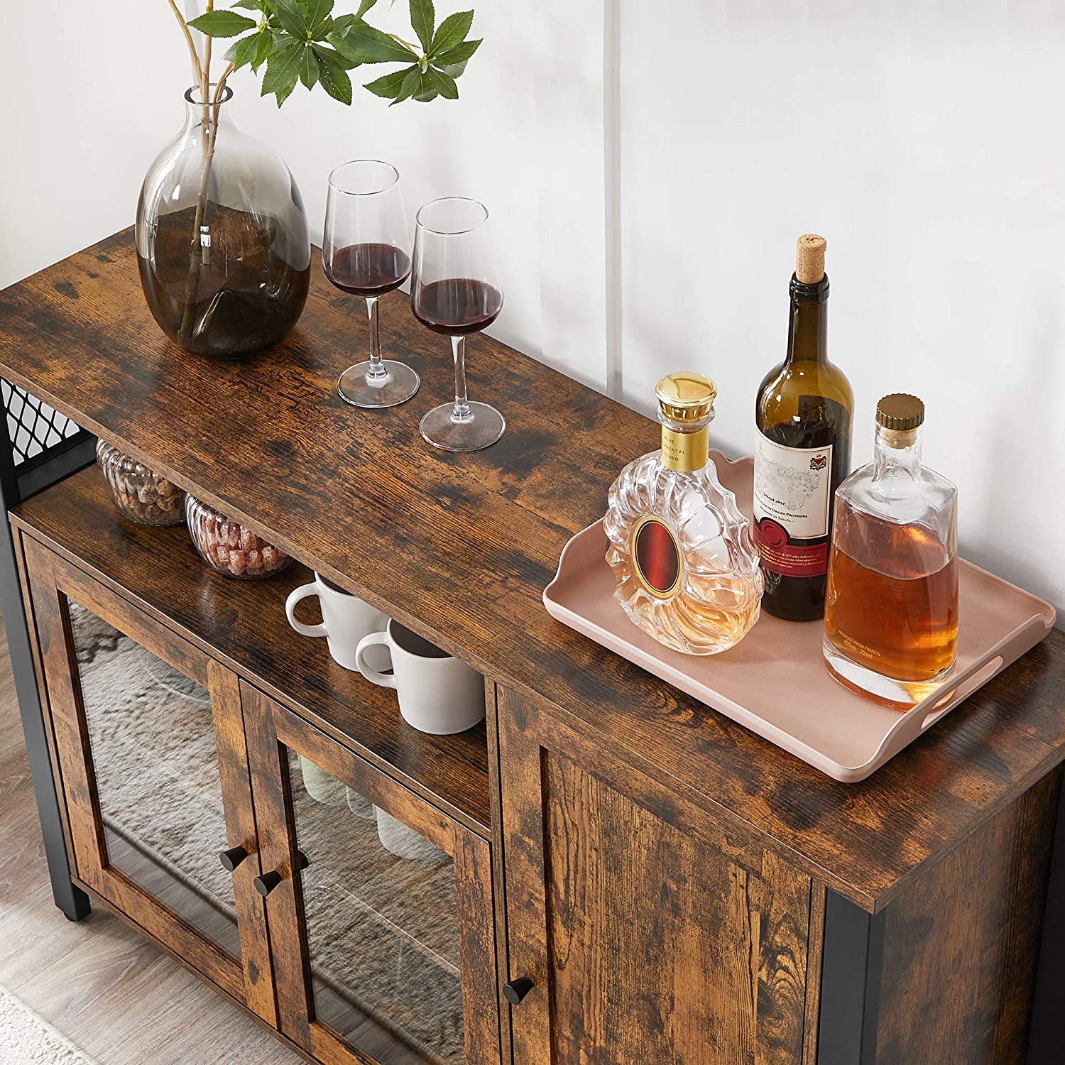 Servieskast laag | Houtlook en Staal | 110x33x75cm