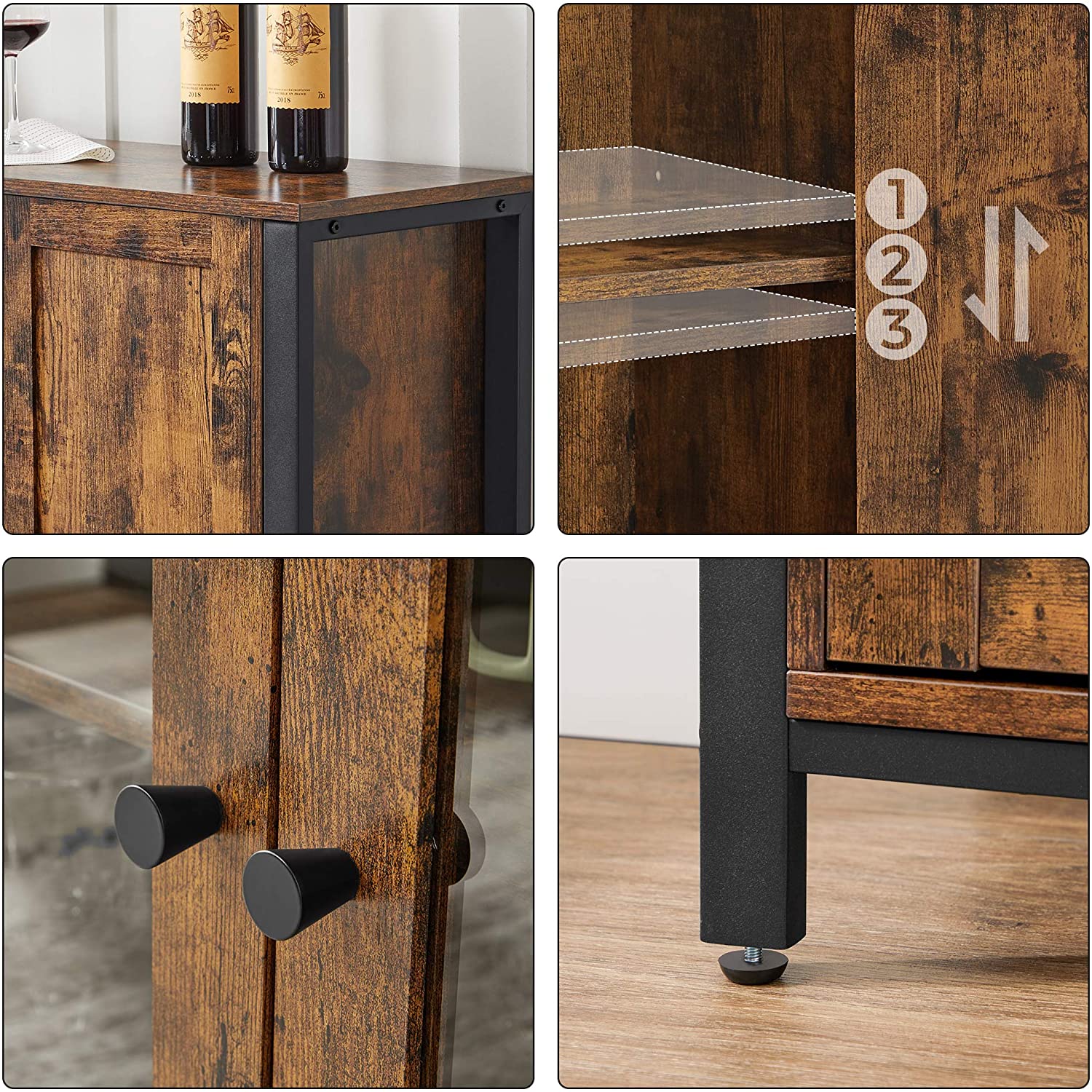 Servieskast laag | Houtlook en Staal | 110x33x75cm