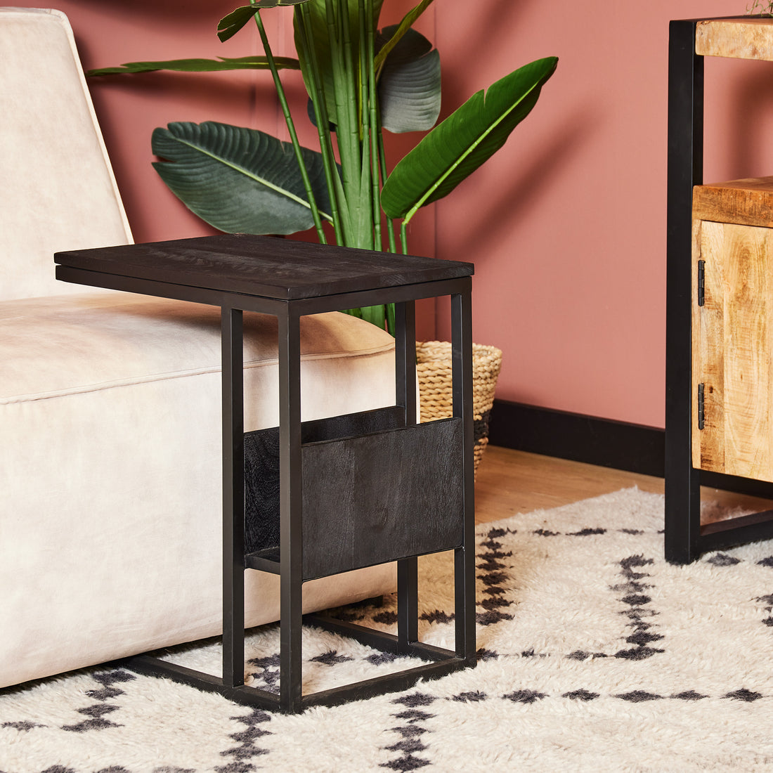 Slider Laptoptafel | Zwart mangohout