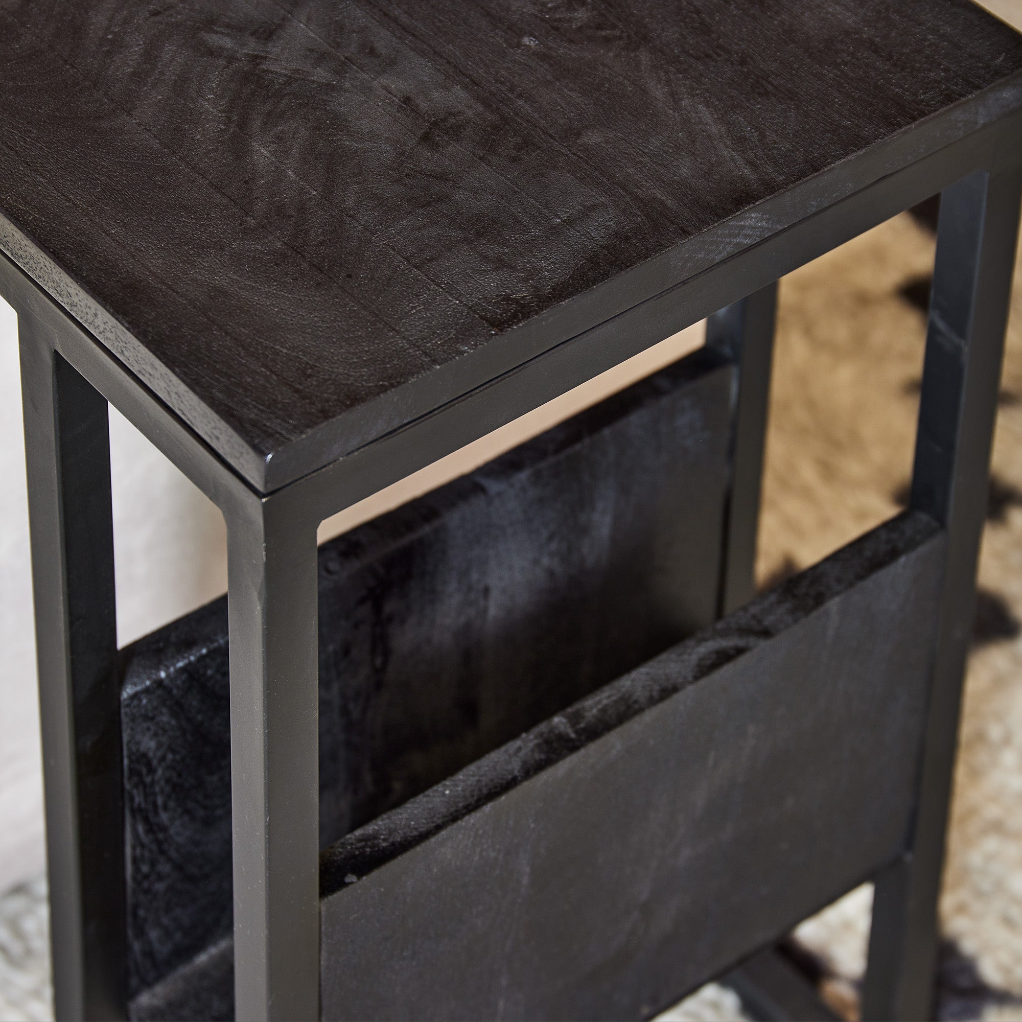 Slider Laptoptafel | Zwart mangohout