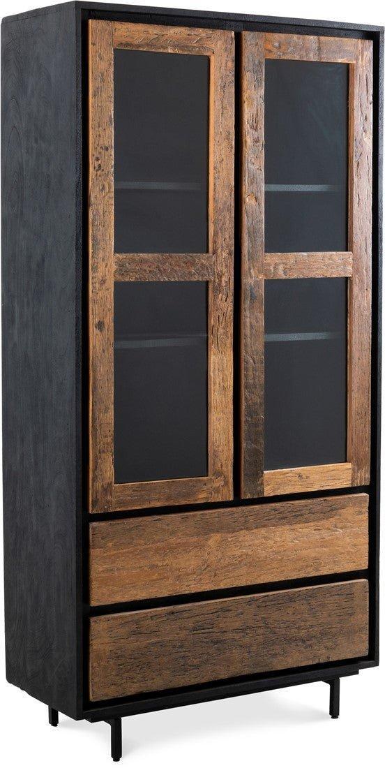 Vitrinekast kast mango hout | Industrieel Design | 90x40x180cm