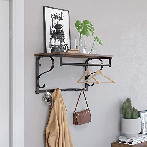 CARO-Möbel Wandgarderobe ARMANDO met witte plank kapstok hanggarderobe wit gelakt in industrieel design