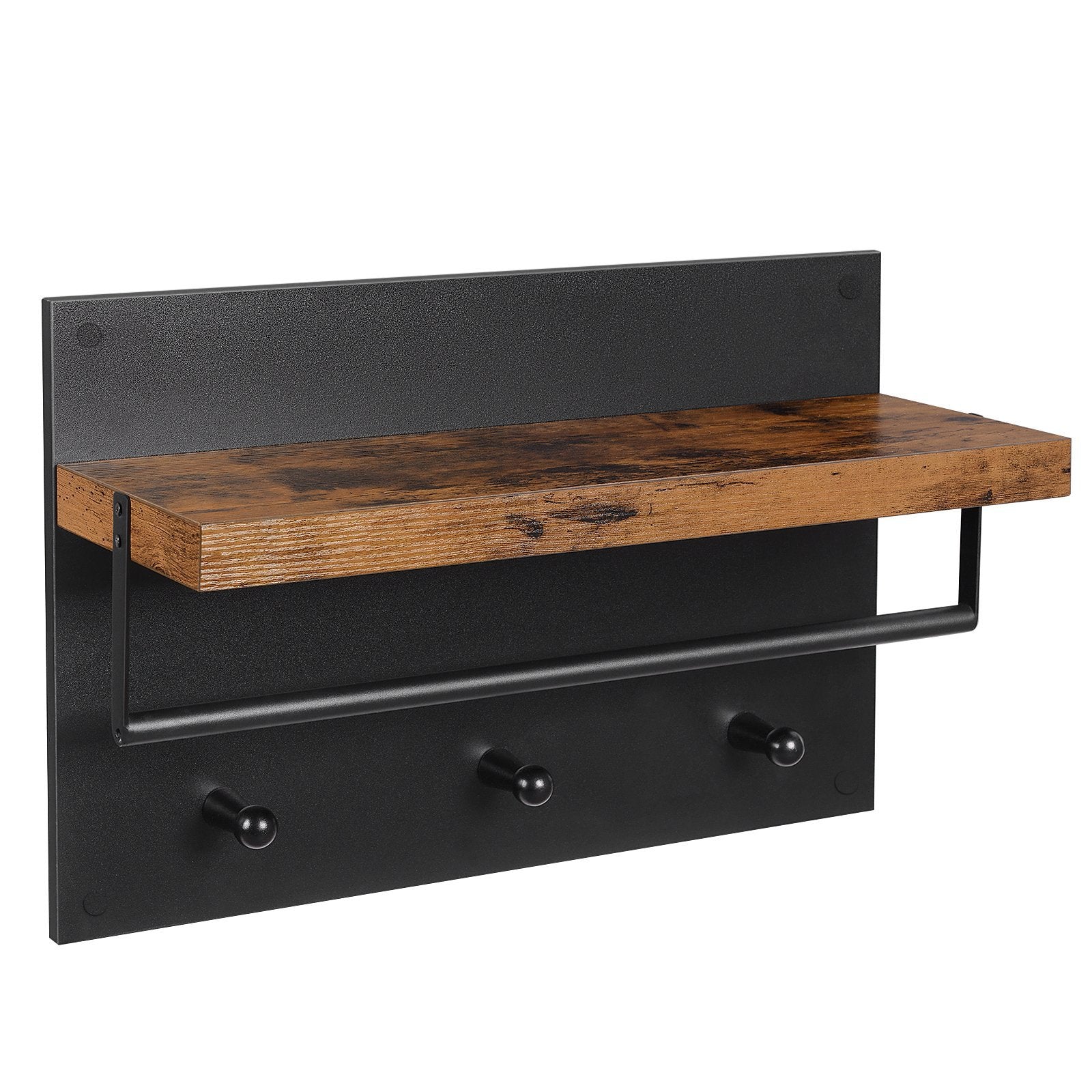 Wandkapstok zwart industrieel | 60 x 21.5 x 40 cm