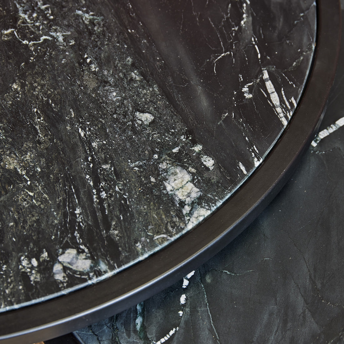 Zwarte salontafel set Nova | Set van 2 | Rond | Zwart marmer