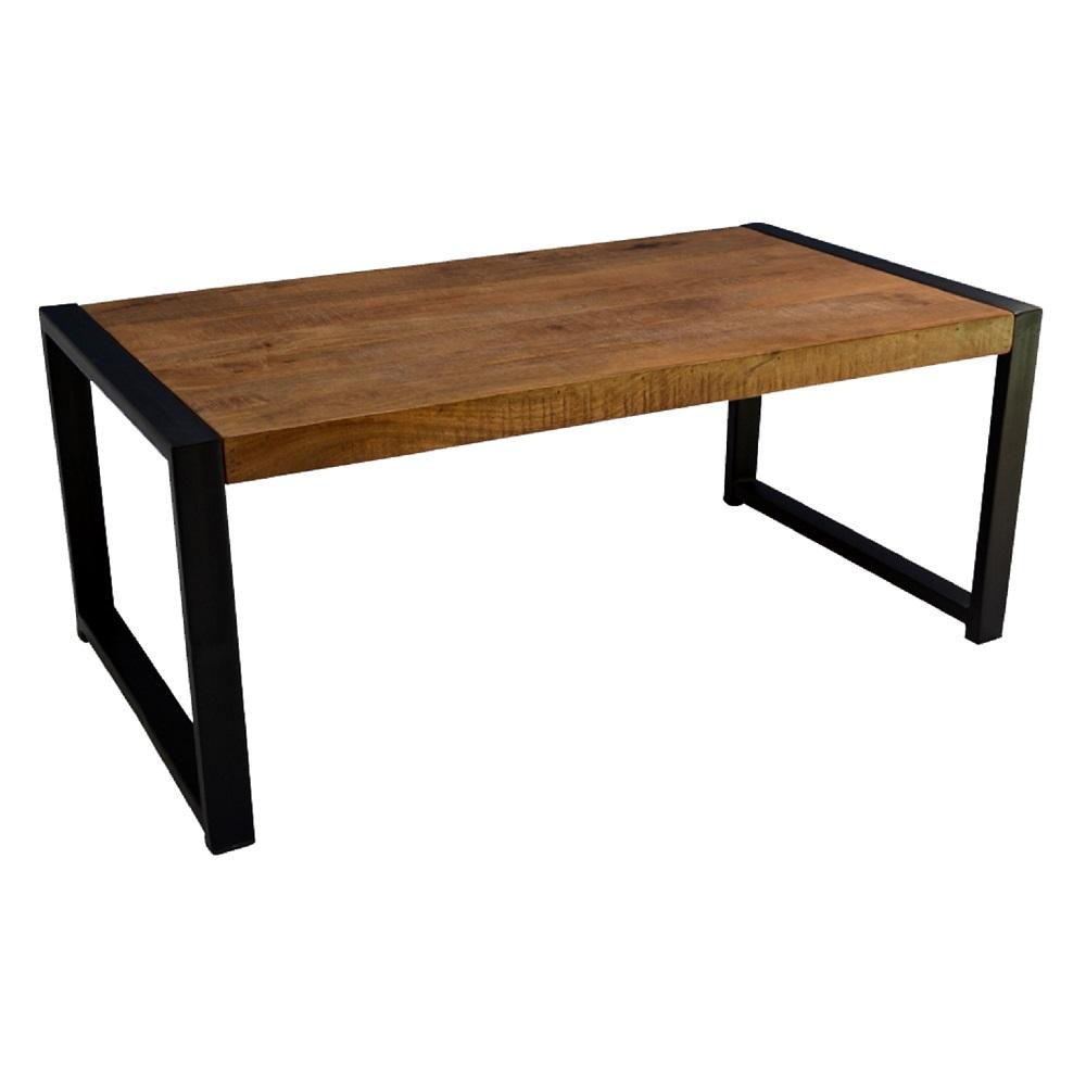 Salontafel Industrieel Design | Mangohout en Staal | 110x60x45cm