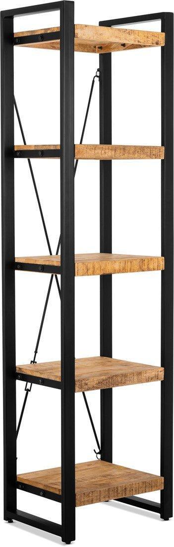 Boekenkast industrieel mangohout | 55x40x200cm - Industrieelinhuis.nl