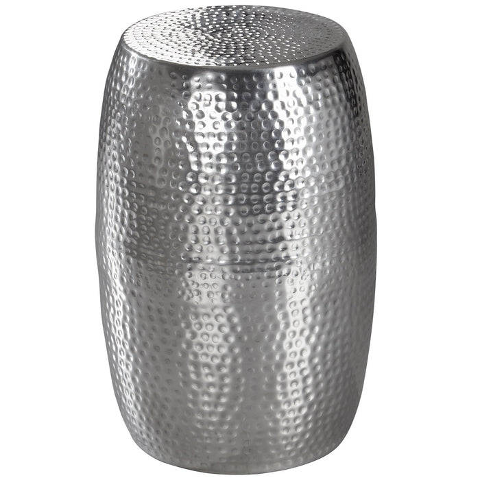 Beistelltisch 30x49,5x30cm Aluminium Silber Dekotisch orientalisch rund | Kleiner Hammerschlag Abstelltisch | Designer Ablagetisch Metall modern | Anstelltisch schmal - Industrieelinhuis.nl