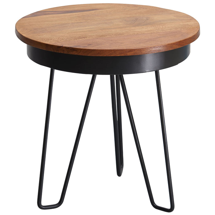 Beistelltisch 43 x 45 x 43 cm WL5.680 Sheesham Holz Metall Couchtisch | Industrial Style Echtholz Tischchen Wohnzimmer | Holztisch Sofatisch Metallbeine | Anstelltisch Dekotisch Rosenholz - Industrieelinhuis.nl
