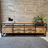 TV meubel visgraat Jax | Mangohout en Staal | 200 x 45 x 60 cm - Industrieelinhuis.nl