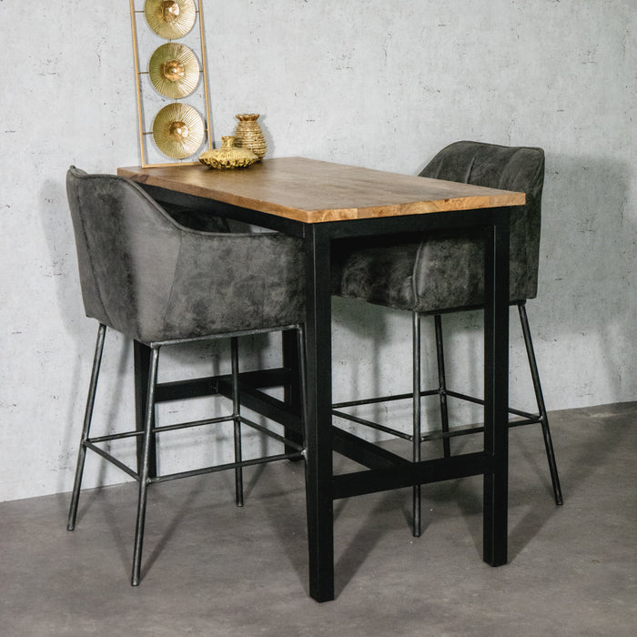 Bartafel Industrieel Design | Mangohout en Staal | 135x65x105cm - Industrieelinhuis.nl